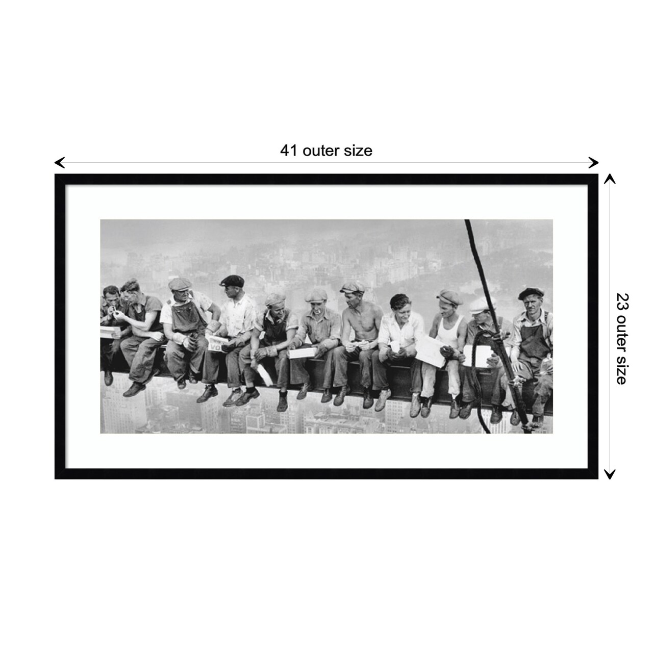 Lunch on a Skyscraper 1932 by Charles C. Ebbets Wood Framed Wall Art Print